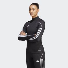 Rückansicht von adidas Tiro 23 League Trainingsoberteil Langarmshirt Damen Black