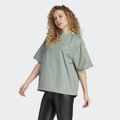 Rückansicht von adidas City Escape Loose-Fit T-Shirt T-Shirt Damen Silver Green