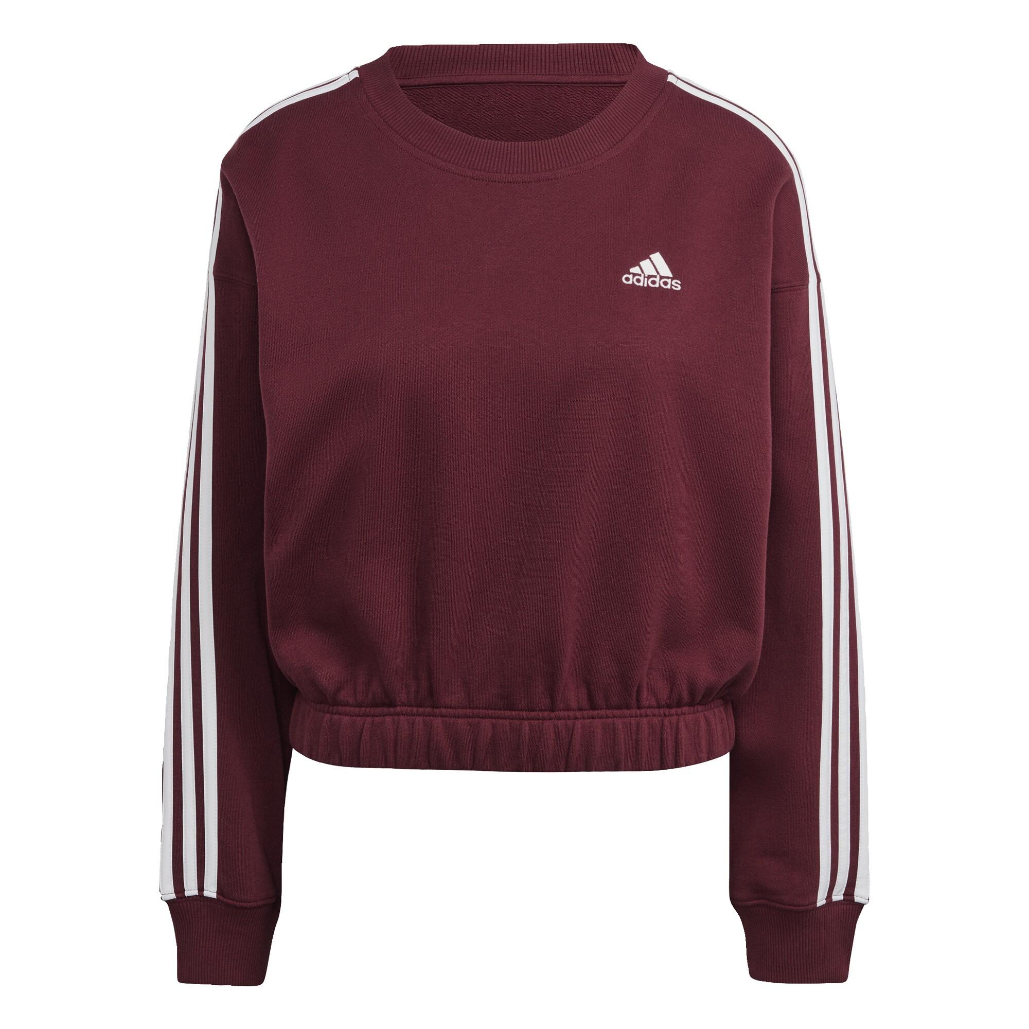 Adidas Essentials 3 Streifen Crop Sweatshirt Sweatshirt Damen Shadow Red White im Online Shop von SportScheck kaufen