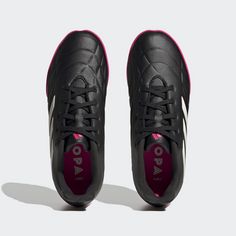 Rückansicht von adidas Copa Pure.3 TF Fußballschuh Fußballschuhe Kinder Core Black / Zero Metalic / Team Shock Pink 2