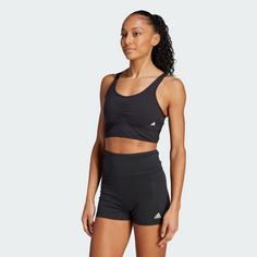 Rückansicht von adidas Essentials Medium-Support Sport-BH Sport-BH Damen Black