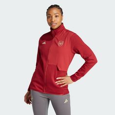 Rückansicht von adidas FC Arsenal Anthem Jacke Trainingsjacke Damen Craft Red