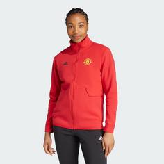 Rückansicht von adidas Manchester United Anthem Jacke Trainingsjacke Damen Real Red