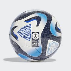 Rückansicht von adidas Oceaunz Pro Sala Ball Fußball White / Collegiate Navy / Bold Blue / Bright Blue