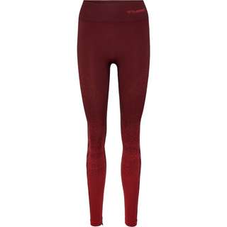 hummel hmlMT FADE SEAMLESS MW TIGHTS Tights Damen BITTER CHOCOLATE/MINERAL RED