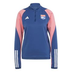 adidas Olympique Lyon Tiro 23 Trainingsoberteil Funktionssweatshirt Damen Tech Indigo / Hazy Rose