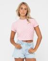 RUSTY LARA SHORT SLEEVE BABY TEE T-Shirt Damen - PINK NECTAR