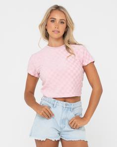 RUSTY LARA SHORT SLEEVE BABY TEE T-Shirt Damen PINK NECTAR