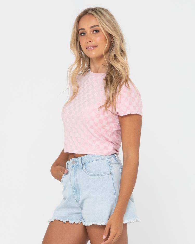 RUSTY RUSTY LARA SHORT SLEEVE BABY TEE T-Shirt Damen - PINK NECTAR - 1 | SportScheck