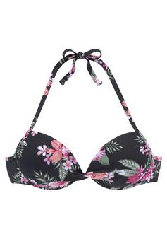 Lascana Push-Up-Bikini-Top Bikini Oberteil Damen schwarz-bedruckt