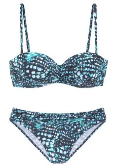 BRUNO BANANI Bügel-Bandeau-Bikini Bikini Set Damen marine-bedruckt