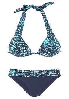 BRUNO BANANI Triangel-Bikini Bikini Set Damen marine-bedruckt