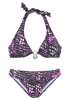 BRUNO BANANI Bügel-Bikini Bikini Set Damen dunkelrosa-bedruckt