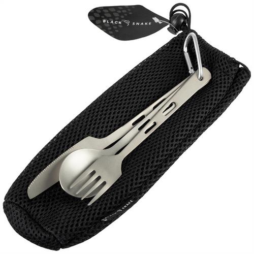 Rückansicht von Black Snake Titan Essbesteck Lightweight Besteck Silber