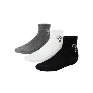 Black Snake 3 Pack Quarter Sneaker Socken Sportsocken Schwarz Grau Weiß