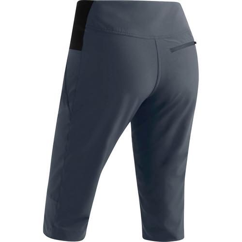 Rückansicht von Maier Sports Latit Capri Vario Funktionsshorts Damen Dunkelgrau