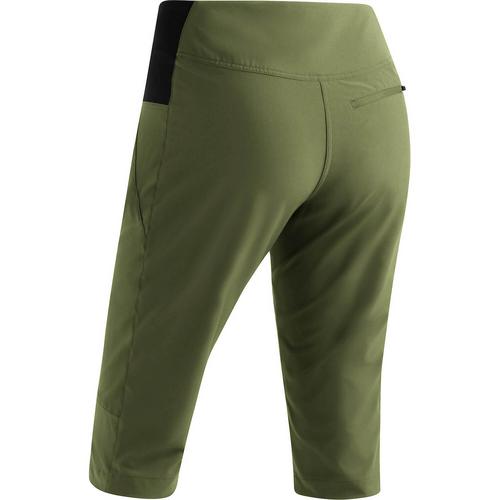 Rückansicht von Maier Sports Latit Capri Vario Funktionsshorts Damen Moos