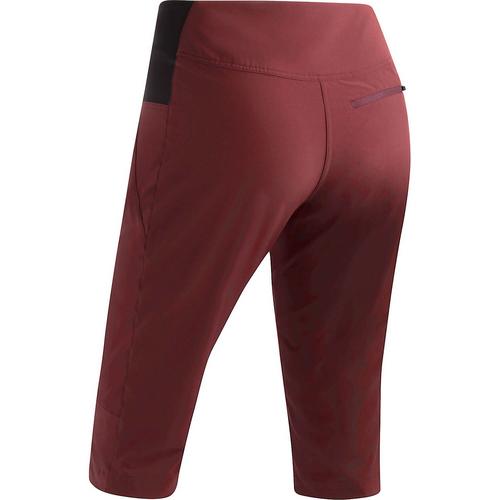 Rückansicht von Maier Sports Latit Capri Vario Funktionsshorts Damen Bordeaux