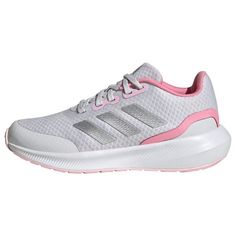 adidas RunFalcon 3 Lace Schuh Sneaker Kinder Dash Grey / Silver Metallic / Bliss Pink