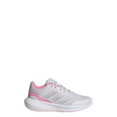 Rückansicht von adidas RunFalcon 3 Lace Schuh Sneaker Kinder Dash Grey / Silver Metallic / Bliss Pink
