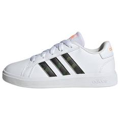 adidas Grand Court Lifestyle Lace Tennis Schuh Sneaker Kinder Cloud White / Cloud White / Screaming Orange