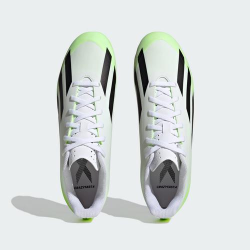 Rückansicht von adidas X Crazyfast.4 FxG Fußballschuh Fußballschuhe Herren Cloud White / Core Black / Lucid Lemon