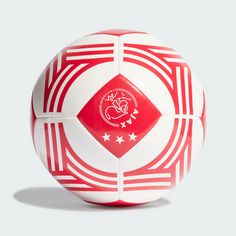 Rückansicht von adidas Ajax Home Club Ball Fußball White / Bold Red
