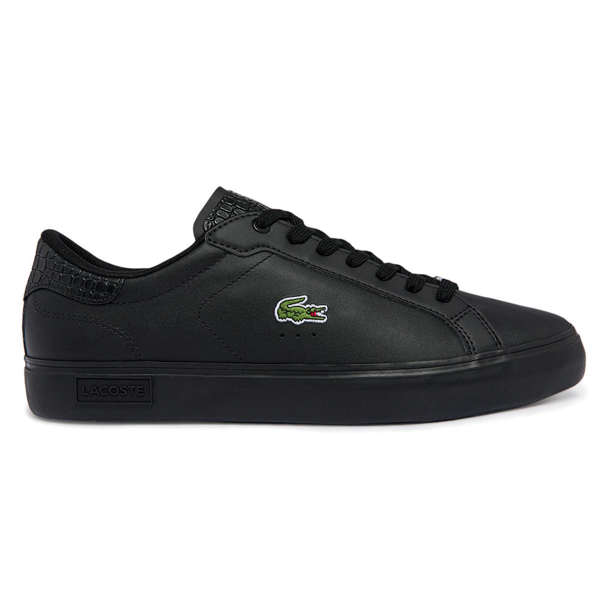 Black mens lacoste trainers online