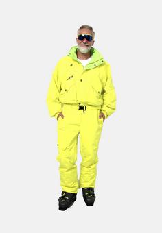 Rückansicht von elho LES GETS 89 Skianzug Herren Neon Yellow