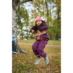 Rückansicht von reima Kaura Regenhose Kinder Deep purple