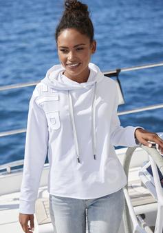 Rückansicht von ELBSAND Kapuzensweatshirt Hoodie Damen weiß