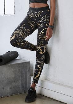 Rückansicht von LASCANA Active Funktionsleggings Tights Damen schwarz gold