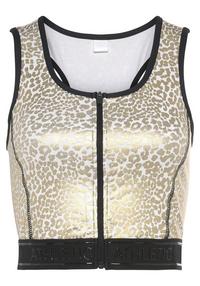 LASCANA Active Crop-Top Croptop Damen - gold - wei&szlig;