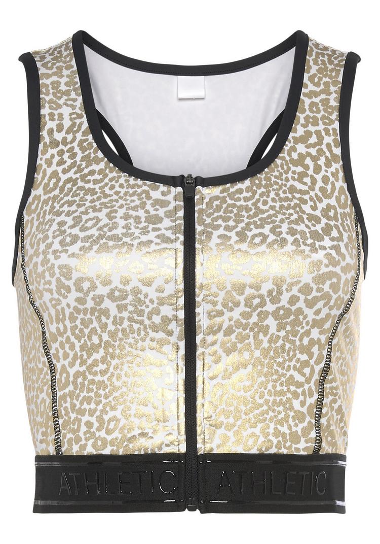 LASCANA Active LASCANA Active Crop-Top Croptop Damen - gold - wei&szlig; - 0 | SportScheck