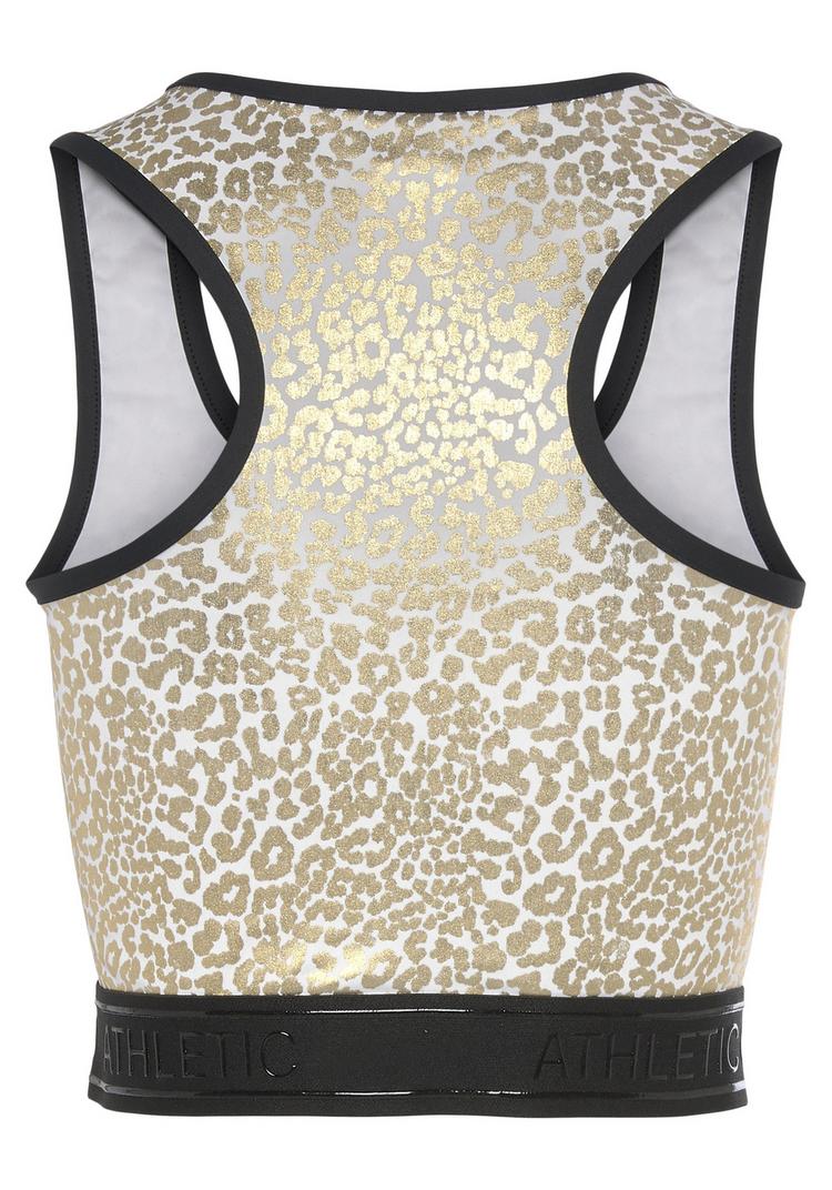 LASCANA Active LASCANA Active Crop-Top Croptop Damen - gold - wei&szlig; - 0 | SportScheck