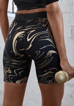 Rückansicht von LASCANA Active Funktionsshorts Funktionsshorts Damen schwarz -goldfarben