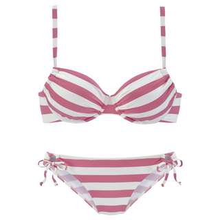 VENICE BEACH Bikini Set Damen rosa-weiß