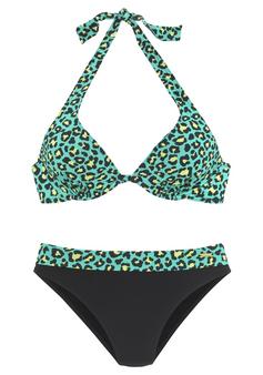 BRUNO BANANI Bügel-Bikini Bikini Set Damen türkis-bedruckt