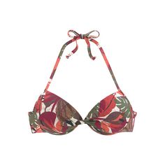 Lascana Push-Up-Bikini-Top Bikini Oberteil Damen rot bedruckt