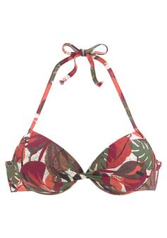 Lascana Push-Up-Bikini-Top Bikini Oberteil Damen rot bedruckt