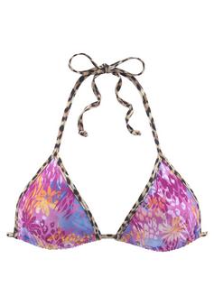 Buffalo Triangel-Bikini-Top Bikini Oberteil Damen rosa bedruckt