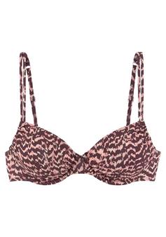 Lascana Bügel-Bikini-Top Bikini Oberteil Damen bordeaux bedruckt