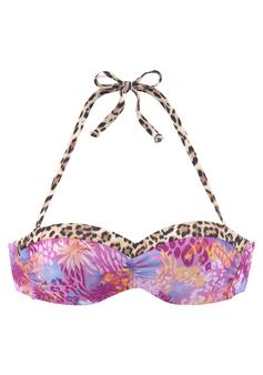 Buffalo Bügel-Bandeau-Bikini-Top Bikini Oberteil Damen rosa bedruckt