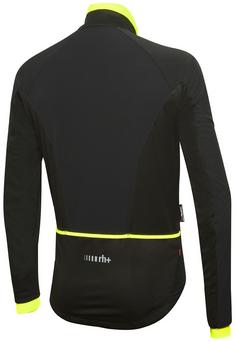 Rückansicht von RH+ Logo Alfa Padded Jkt Fahrradjacke Herren black/fluo yellow/reflex