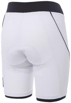 Rückansicht von RH+ Pista W Short Fahrradtights Damen white/black