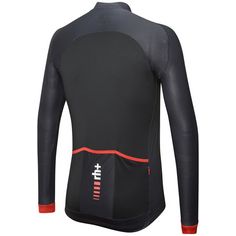 Rückansicht von RH+ Primo Long Sleeve Jersey Fahrradtrikot Herren Dark Grey/Black/Red Code