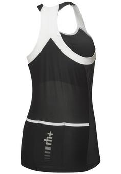 Rückansicht von RH+ Logo W Top Fahrradtrikot Damen black-white-silver