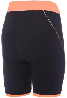 Rückansicht von RH+ Pista W Short Fahrradtights Damen black-apricot
