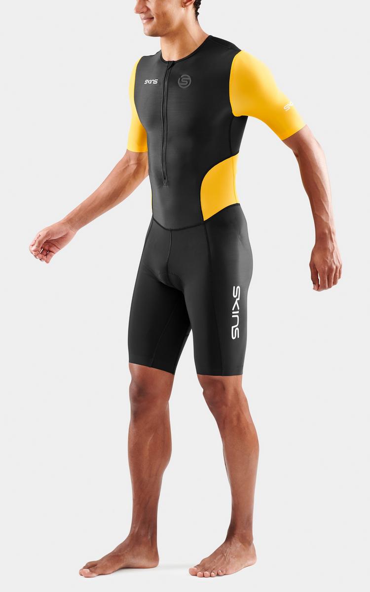 Skins Skins Brand S/S Triathlonanzug Herren - black/zest - 2 | SportScheck