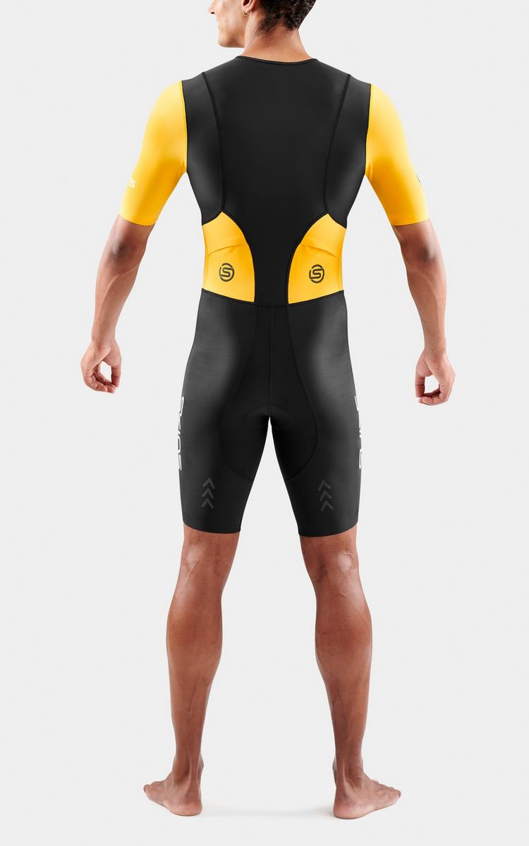 Skins Skins Brand S/S Triathlonanzug Herren - black/zest - 5 | SportScheck